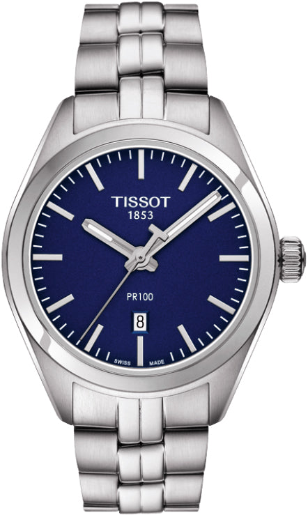 Tissot PR100 Blue Dial Stainless Steel Ladies Watch T101.210.11.041.00