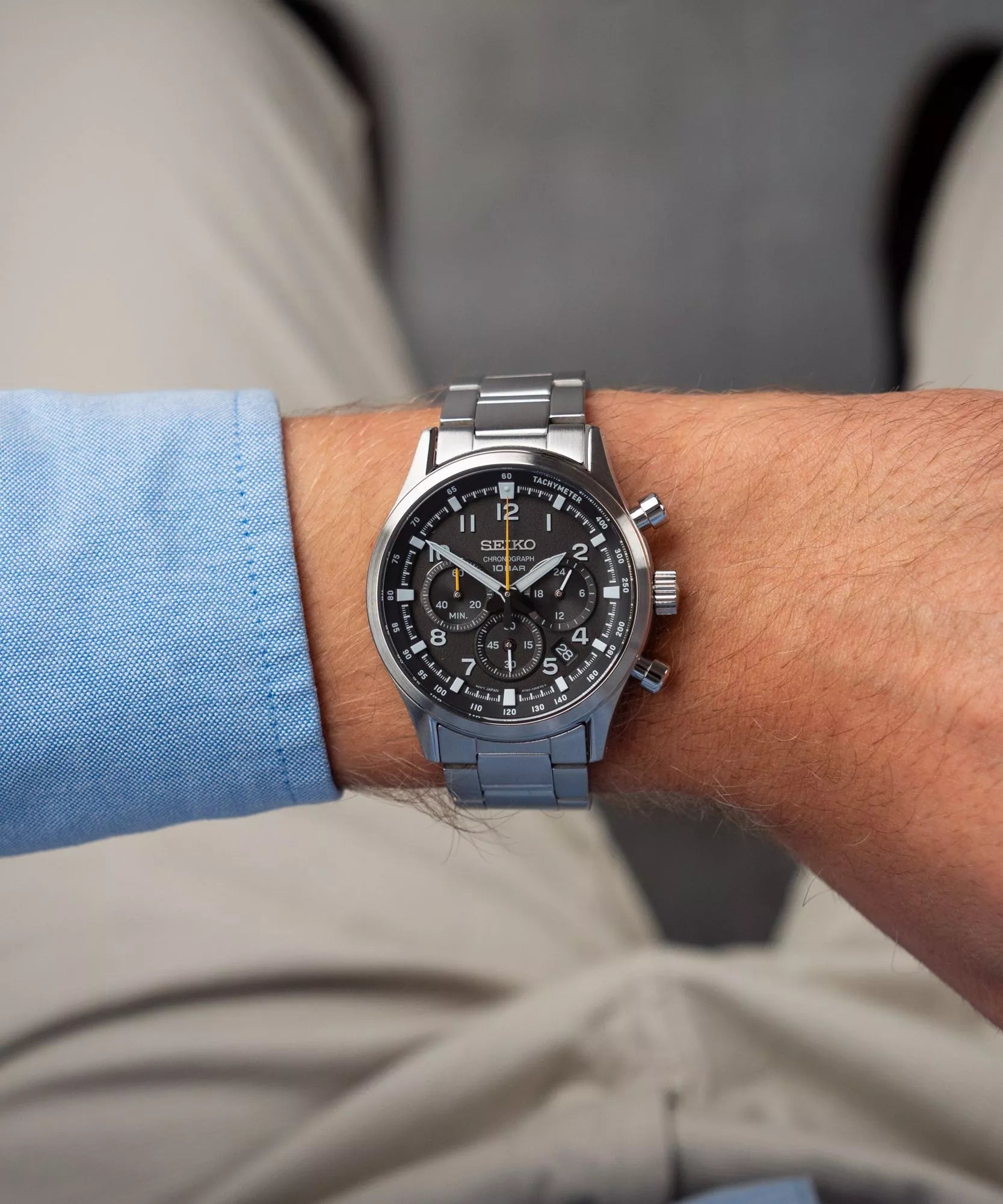 Seiko Chronograph Men's 43 mm Quartz Watch