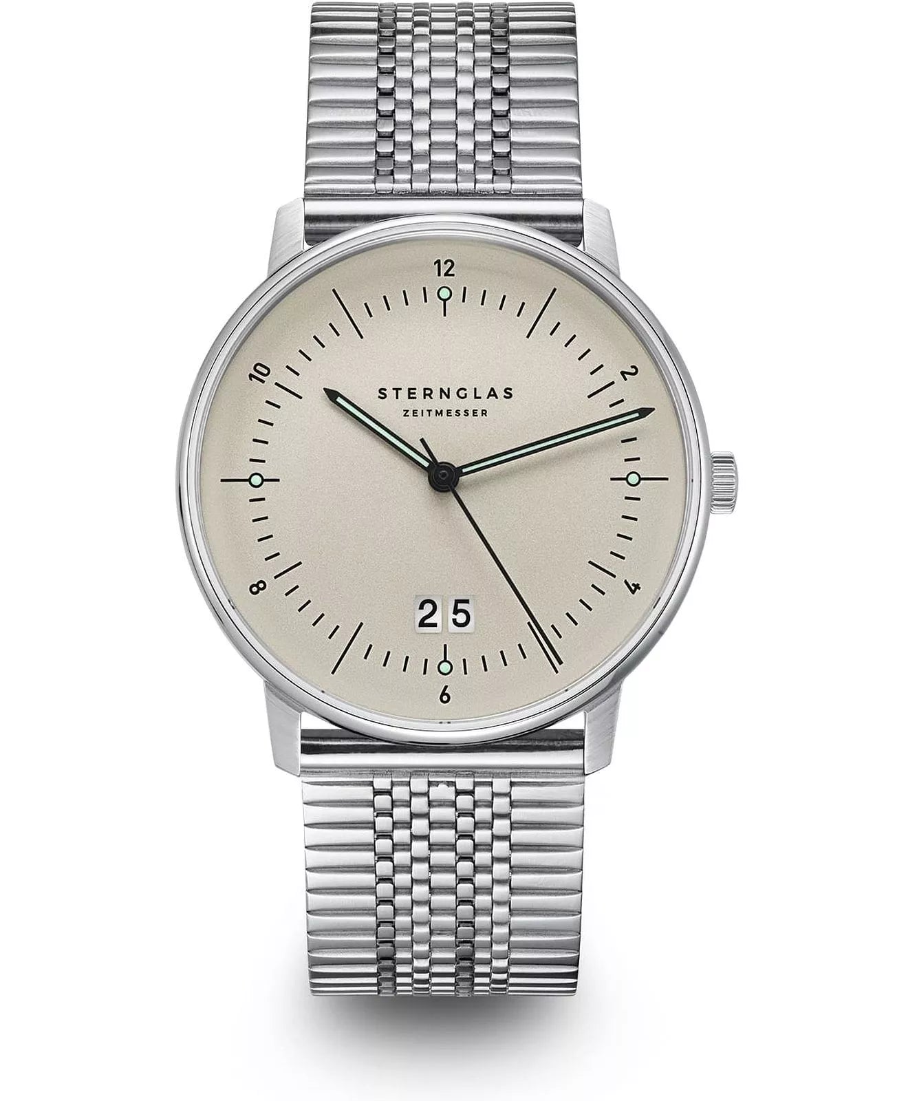 Sternglas Naos Big Date Alabaster Men's 38 mm Quartz Watch