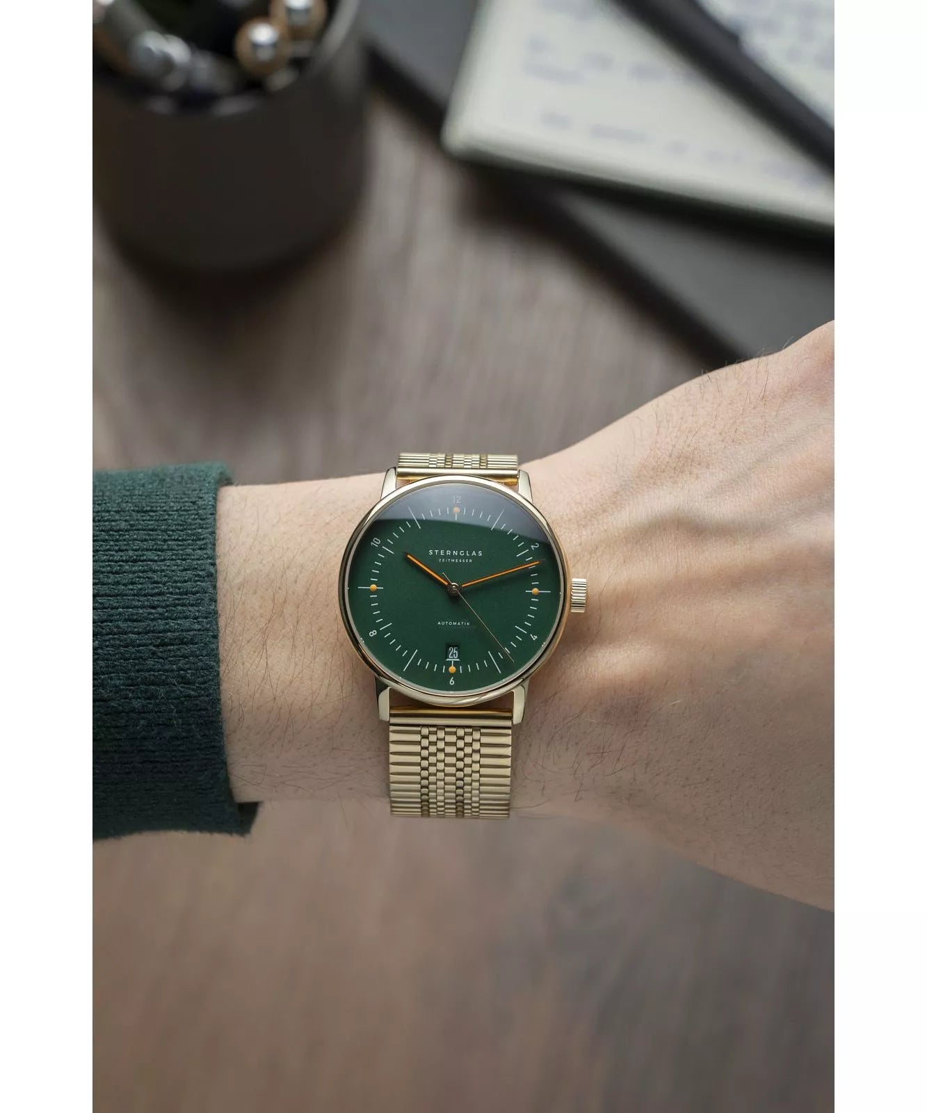 Sternglas Naos Automatik – Dark Green / Gold – S02-NA22-ME09