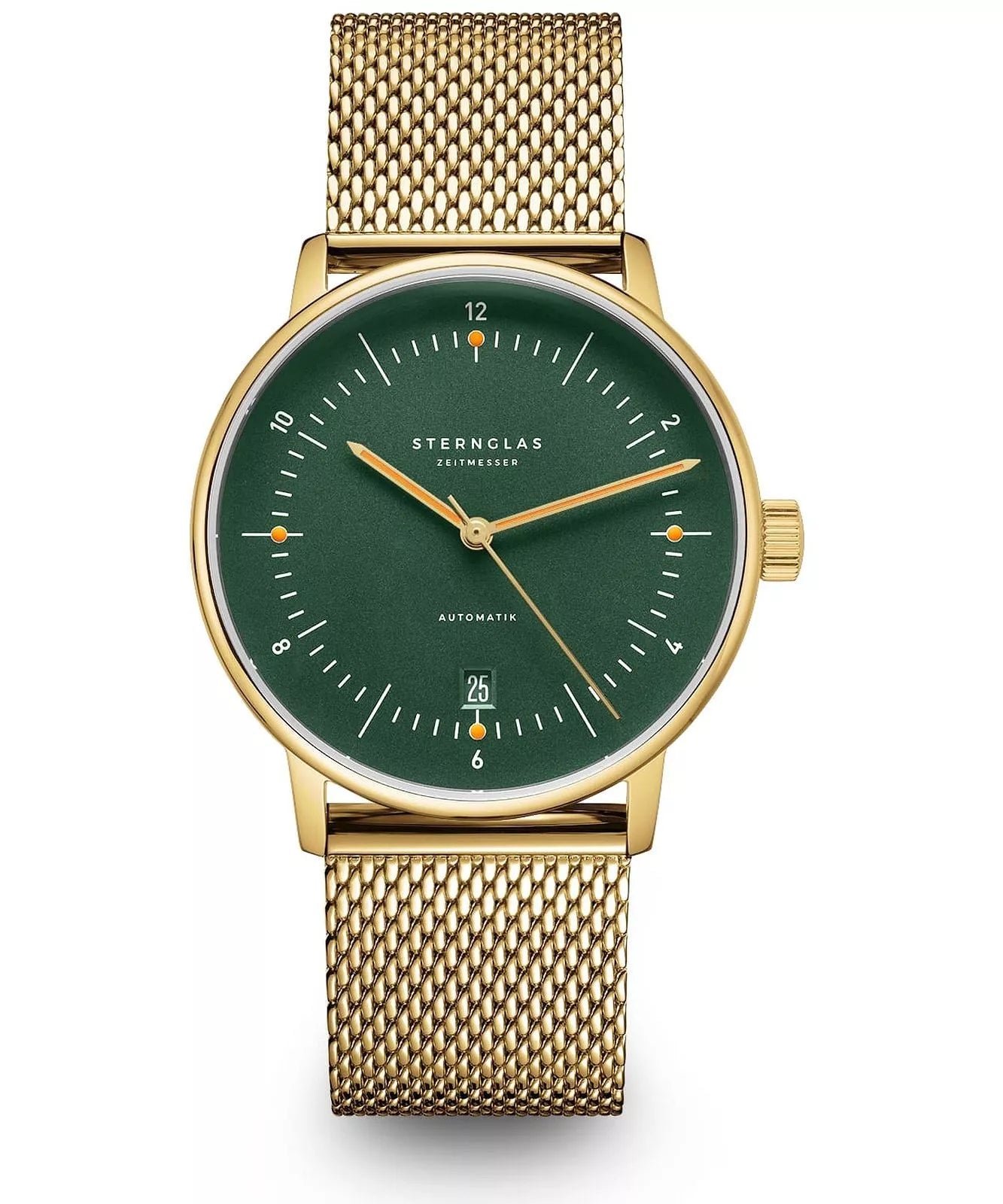 Sternglas Naos Automatik – Dark Green / Gold Milanaise – S02-NA22-MI05