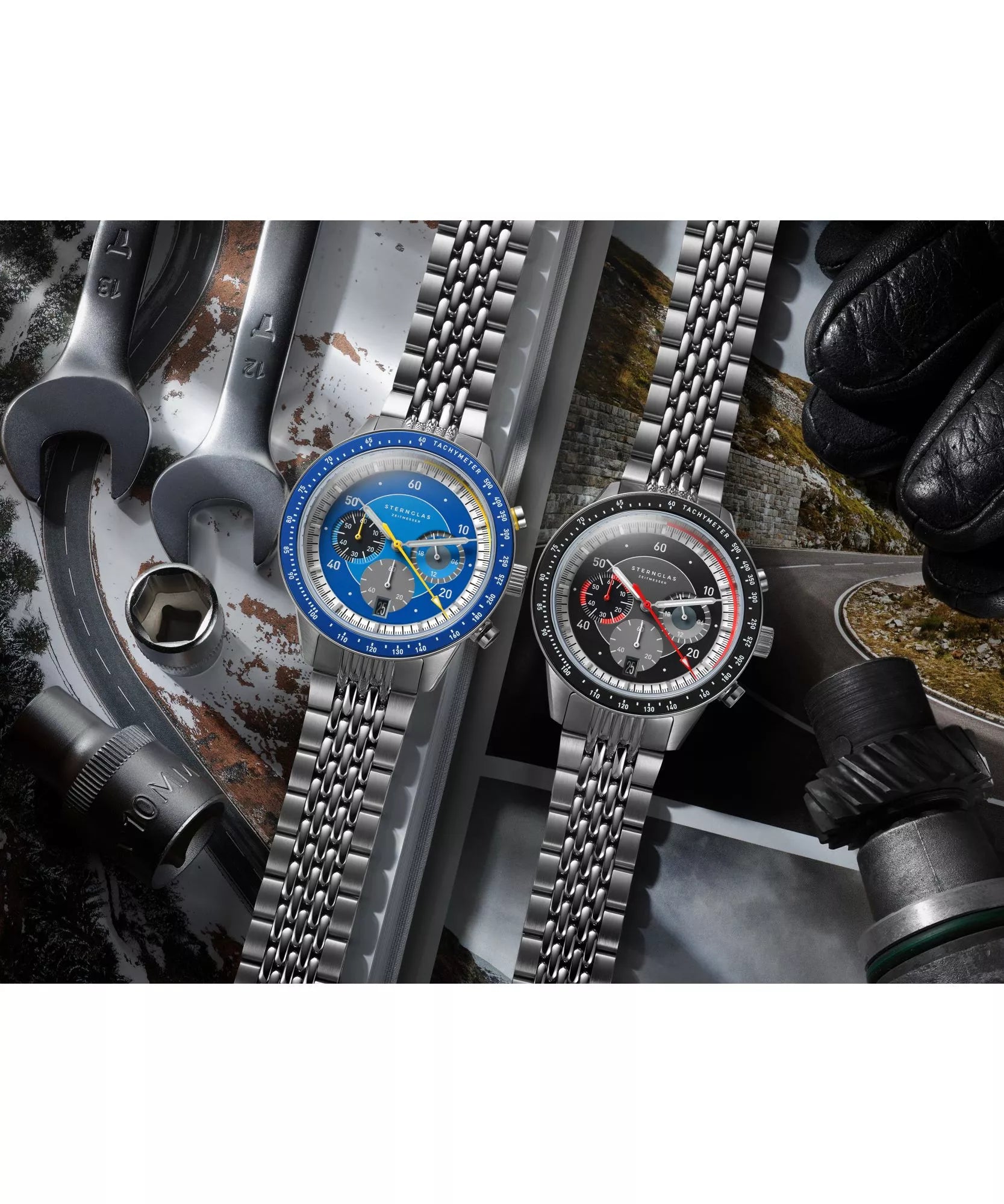 Sternglas Tachymeter 2.0 Men's 44 mm Quartz Watch