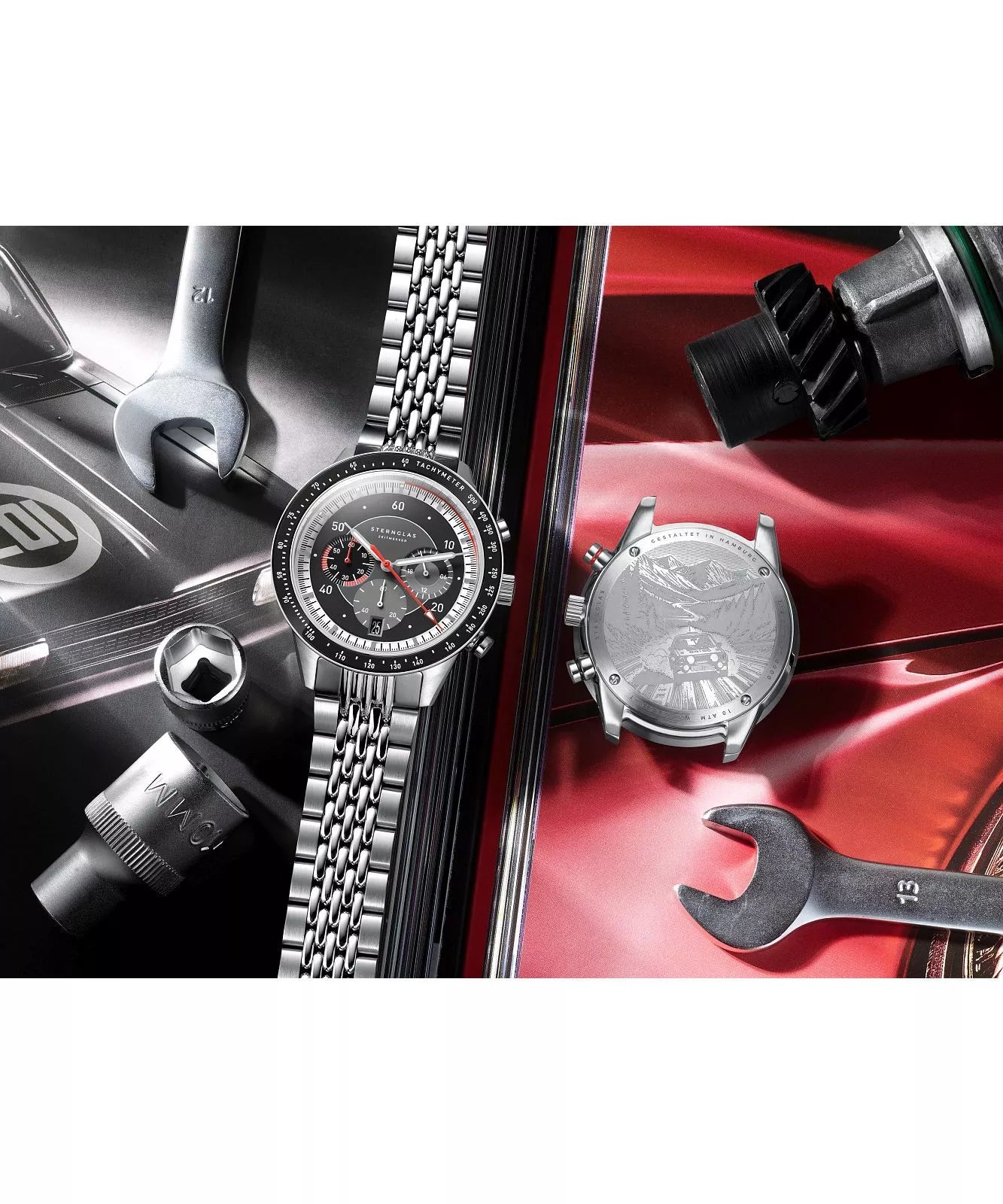 Sternglas Tachymeter 2.0 Men's 44 mm Quartz Watch