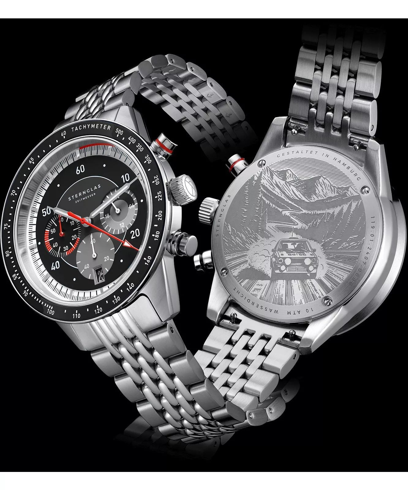 Sternglas Tachymeter 2.0 Men's 44 mm Quartz Watch