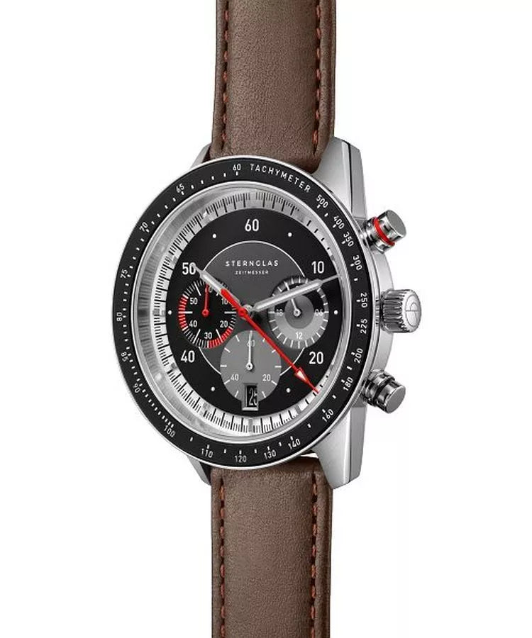 Sternglas Tachymeter 2.0 – Black / Modena Leather – S01-TM03-MO23