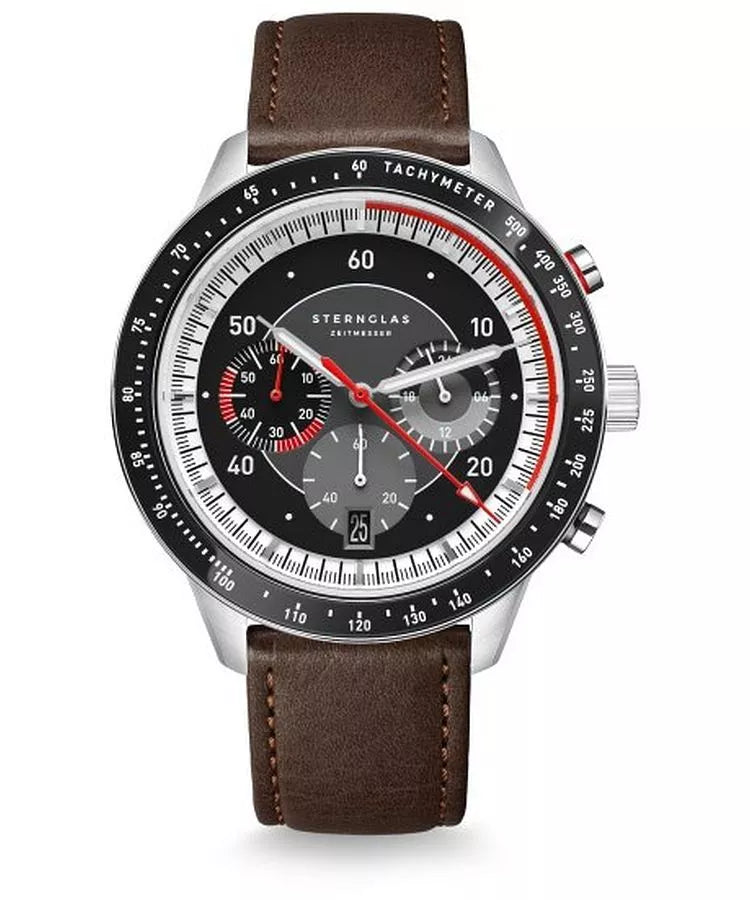 Sternglas Tachymeter 2.0 – Black / Modena Leather – S01-TM03-MO23