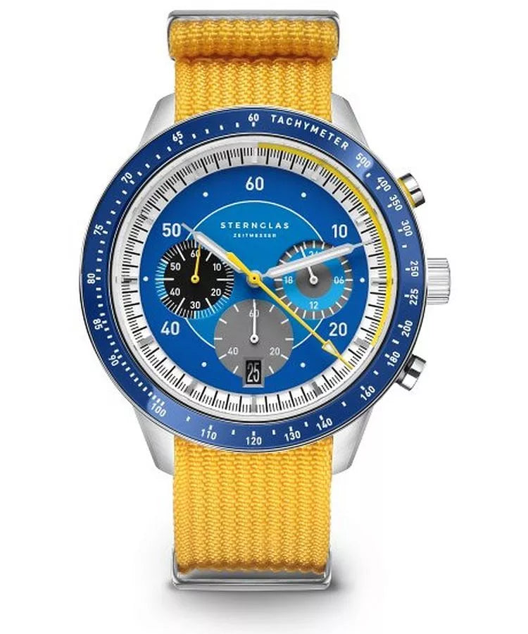 Sternglas Tachymeter 2.0 – Dark Blue / Signal Yellow – S01-TM06-FI01