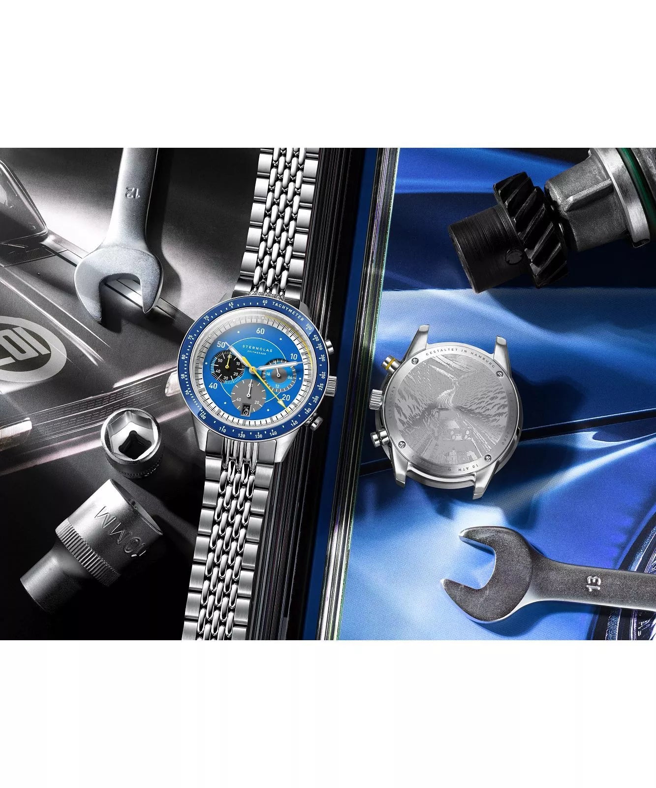 Sternglas Tachymeter 2.0 Men's 44 mm Quartz Watch