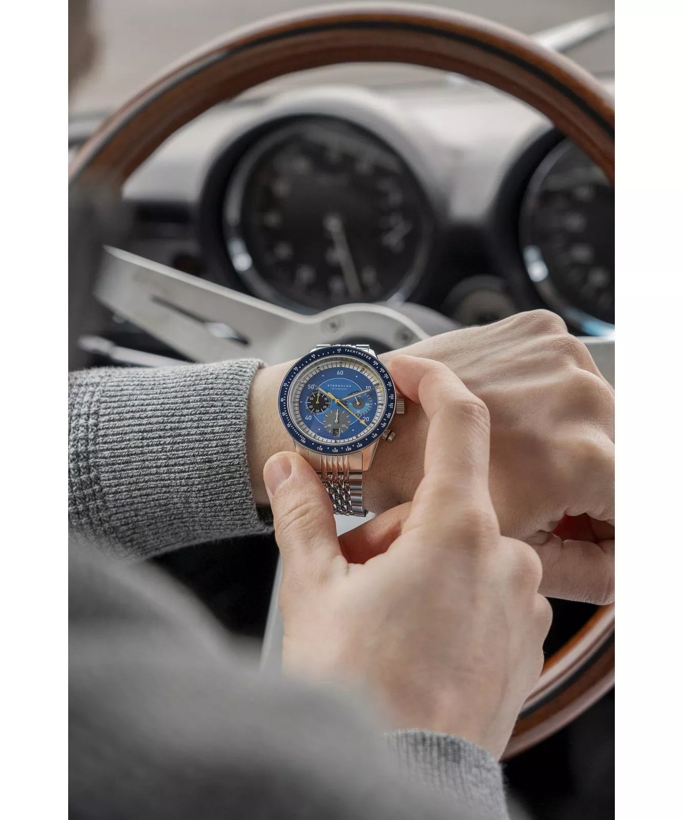 Sternglas Tachymeter 2.0 Men's 44 mm Quartz Watch