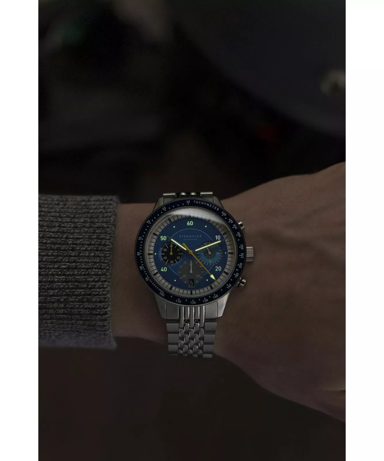 Sternglas Tachymeter 2.0 Men's 44 mm Quartz Watch