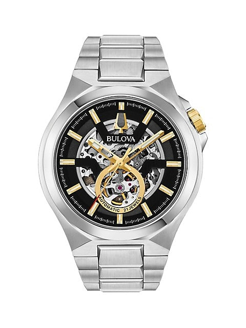Bulova Maquina Automatic Black-Skeleton Dial Automatic Men's Watch-98A224