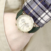 Emporio Armani Chronograph Green  Leather Men's Watch -AR1722