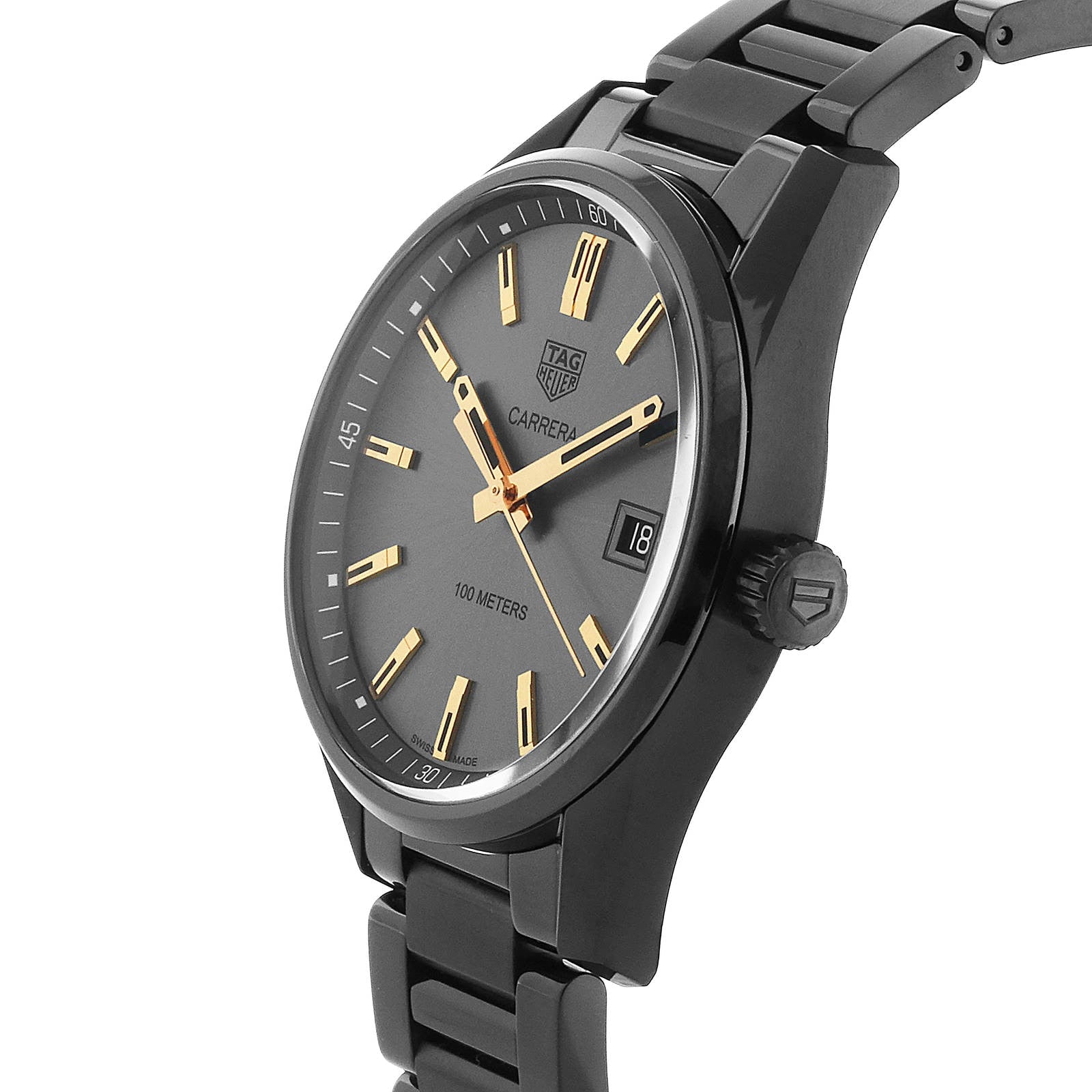 Tag Heuer Carrera Black PVD Black Dial 39 mm Watch WAR1113.BA0602