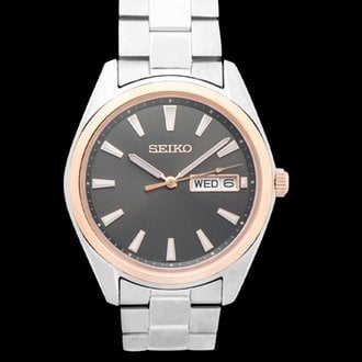 Seiko Neo Classic Quartz Black Dial Men's Watch SUR344P1 – Japanese Made 40.5mm Stainless Steel, Hardlex Crystal, Day-Date Display, 100M Water Resistance