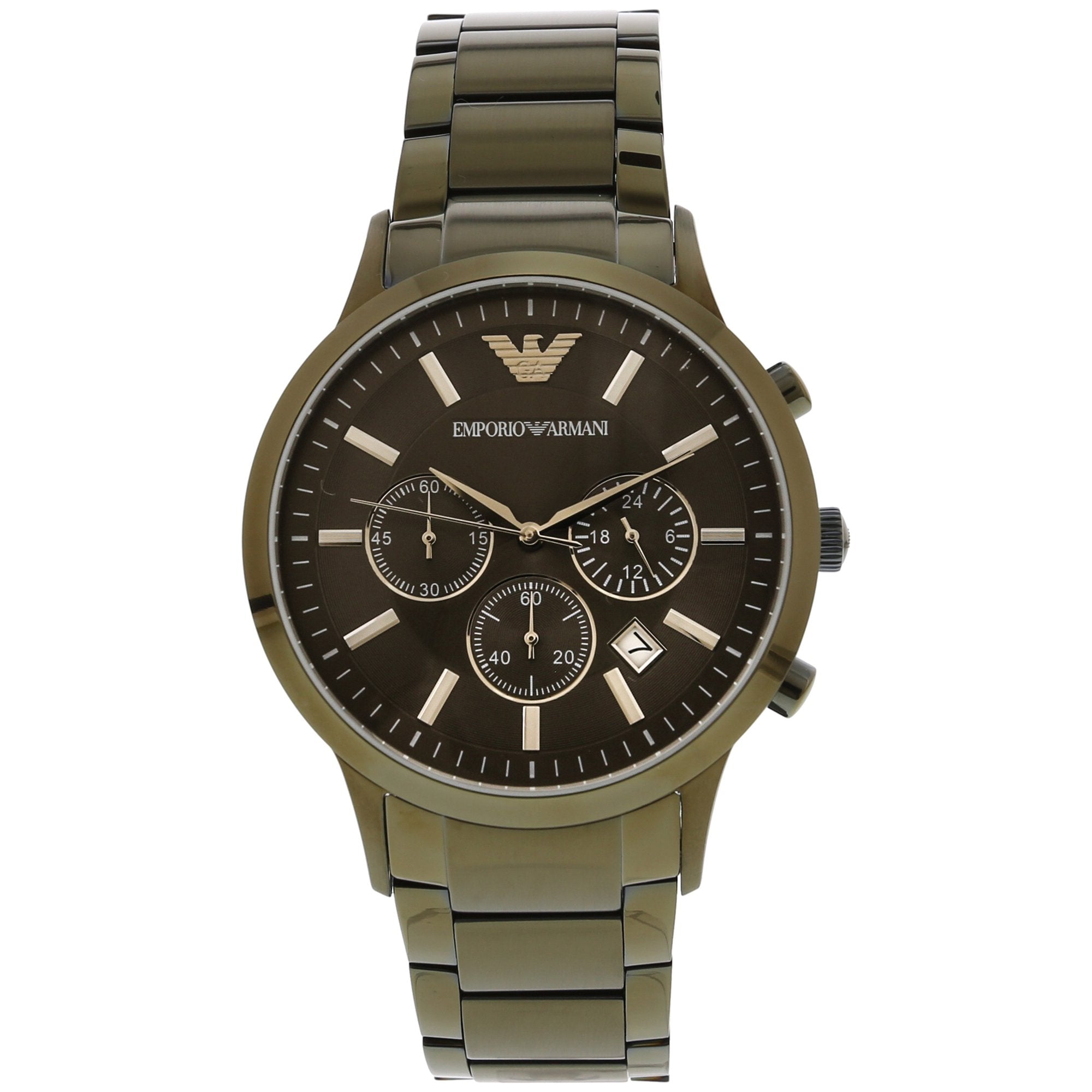 Emporio Armani Men's Quartz Watch with Green Stainless Steel Strap AR11117