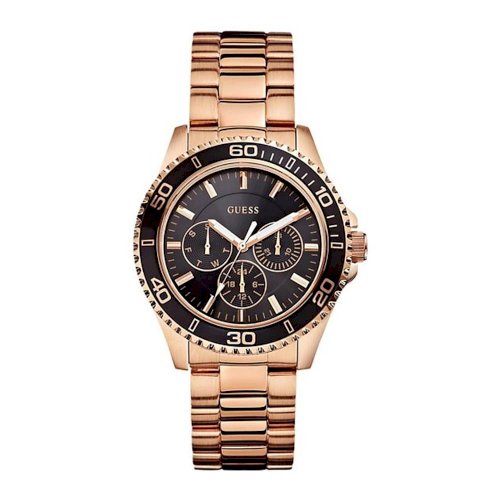 Guess Black and Rose Gold-Tone Ladies Watch W0231L7