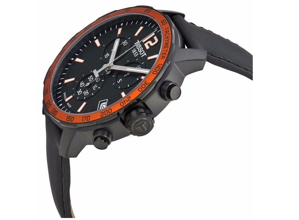 Tissot Men Quartz Chronograph Date Black Leather Watch T095.417.36.057.01