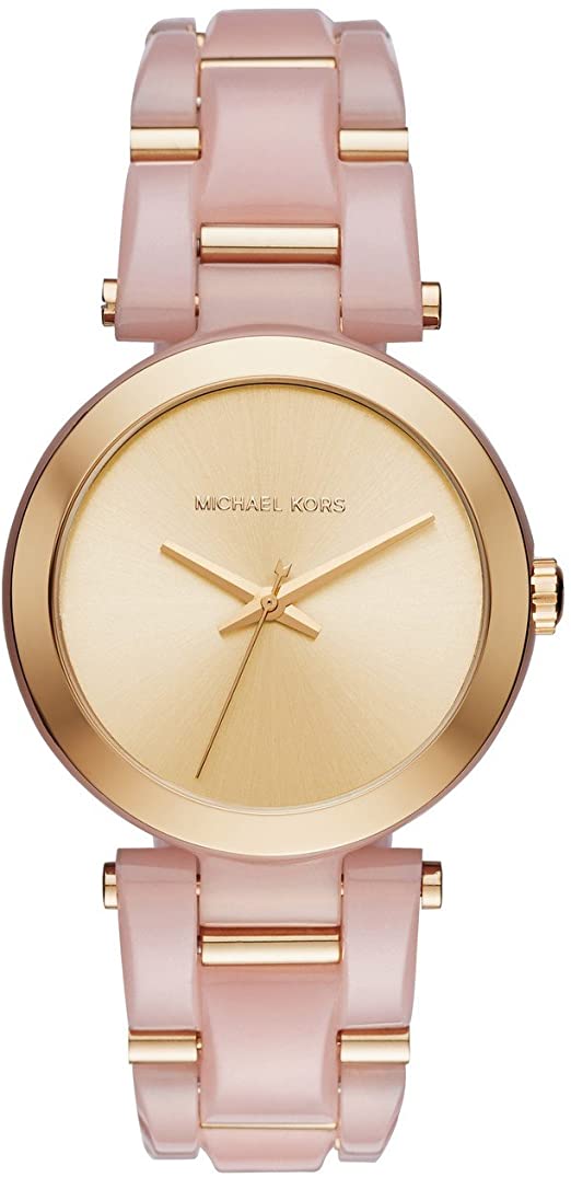 MICHAEL KORS Delray Gold-Tone Dial Pink Acetate Ladies Watch MK4316