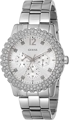 GUESS Ladies silver bracelet watch with crystal details W0335L1