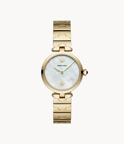 Emporio Armani Women's Two-Hand Gold-Tone Stainless Steel Watch AR11198