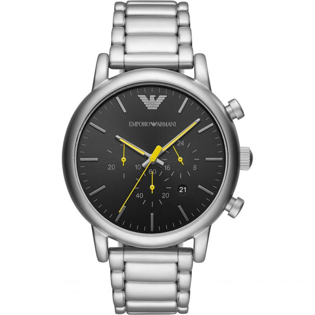 Emporio Armani Luigi Chronograph Quartz Black Dial Men's Watch AR11324 - 50m Water Resistant, Stainless Steel