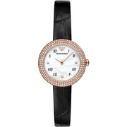 Emporio Armani Ladies Black Leather Watch -AR11356