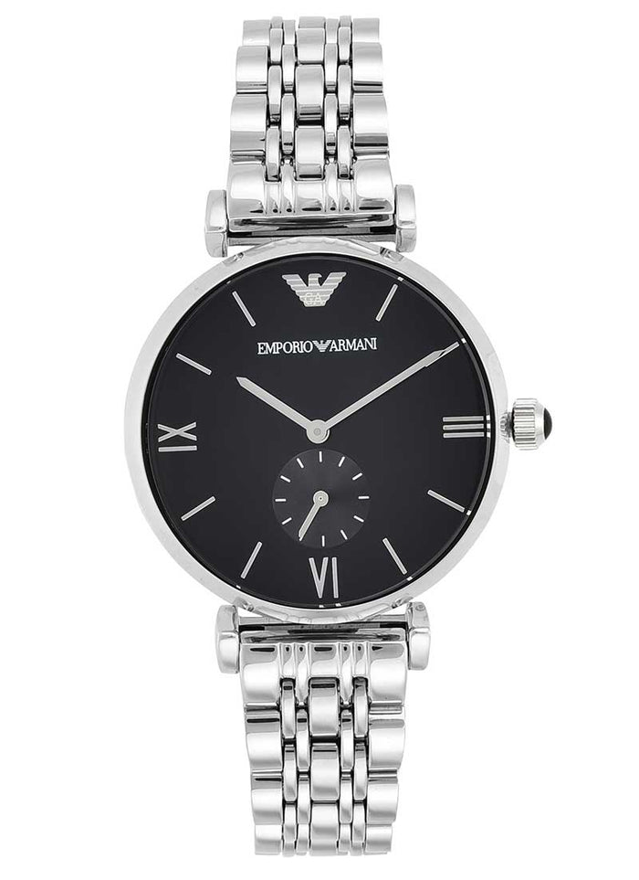 Emporio Armani Retro Men’s Watch AR1676 – Black Dial, Stainless Steel, Quartz, 40mm, 50M