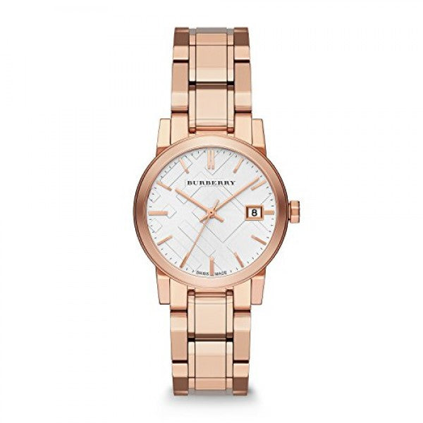 Burberry Watch Women's White Dial Rose Gold Band Rose Gold Case BU9104