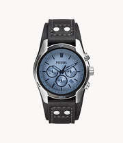 Fossil Coachman Chronograph Black Leather Watch CH2564