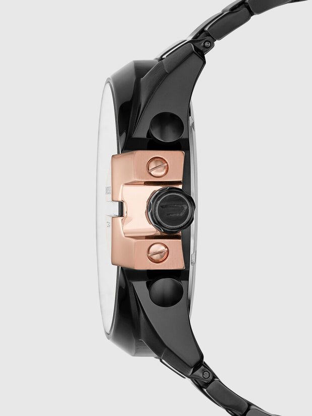 Diesel Men's Mega Chief Chronograph Black Stainless Steel Watch DZ4309