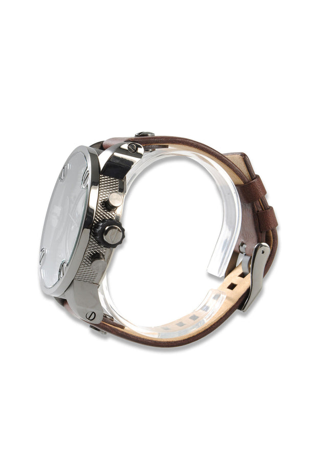 Diesel Men's Watch Quartz Chronograph Brown Leather Strap DZ7258