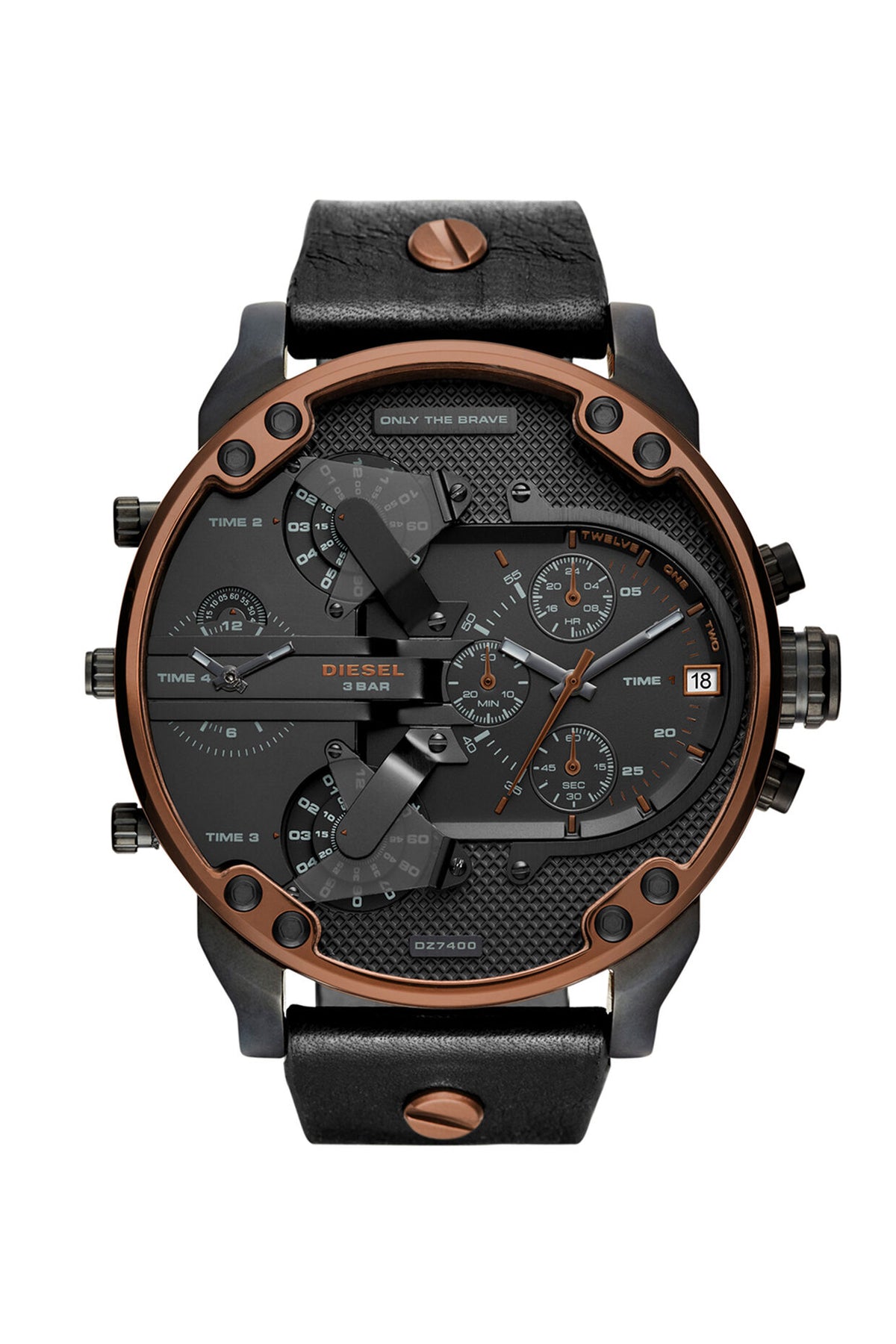 Diesel Men's Black Ion Leather DZ7400