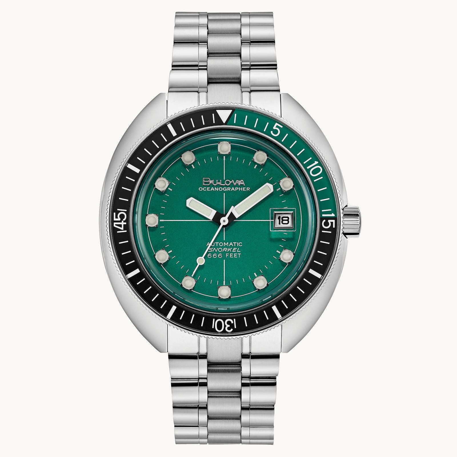 BULOVA Special Edition Oceanographer Automatic Green Dial Men's Watch-96B322