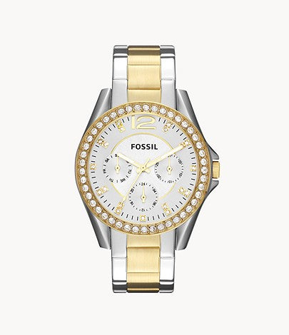 Fossil Ladies Riley Multifunction Two-Tone Stainless Steel Watch ES3204