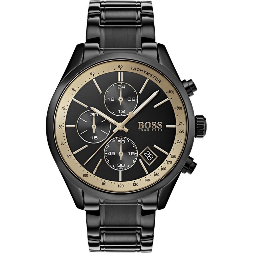 Hugo Boss Men's Grand Prix Black Stainless Steel Chronograph Watch HB1513578