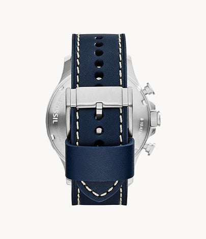Fossil Nate Chronograph Navy Leather Watch JR1480