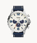 Fossil Nate Chronograph Navy Leather Watch JR1480