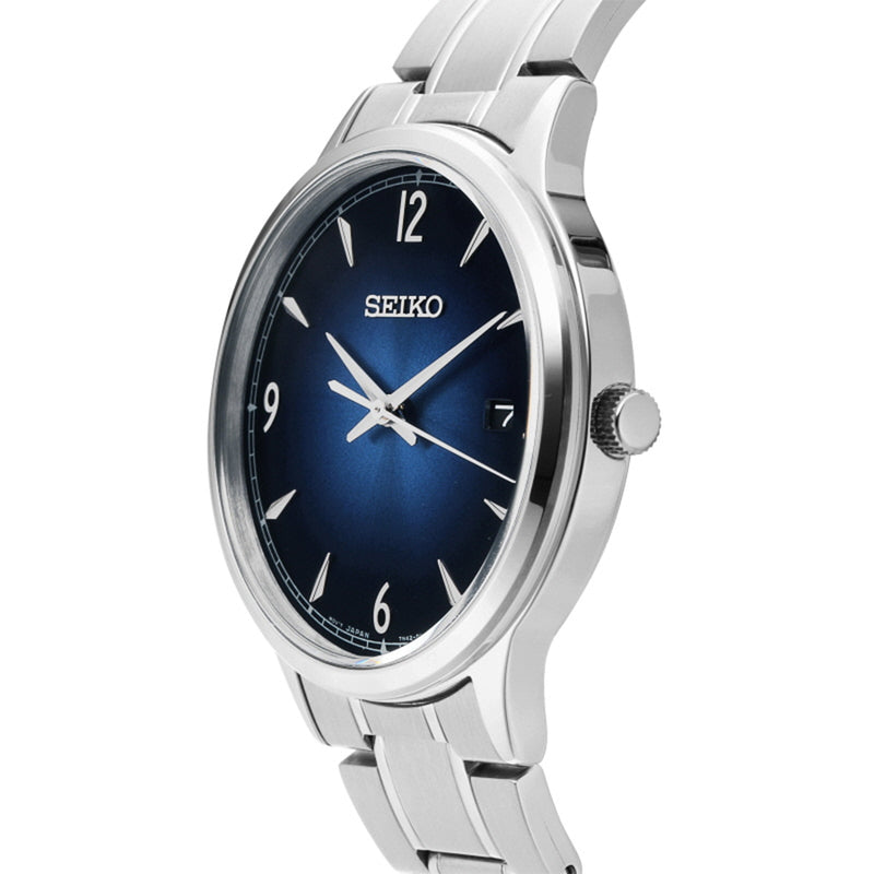Seiko Men’s Quartz Watch SGEH89P1 – Japanese Made, Blue Dial, Stainless Steel, Hardlex Crystal, 100M Water Resistant