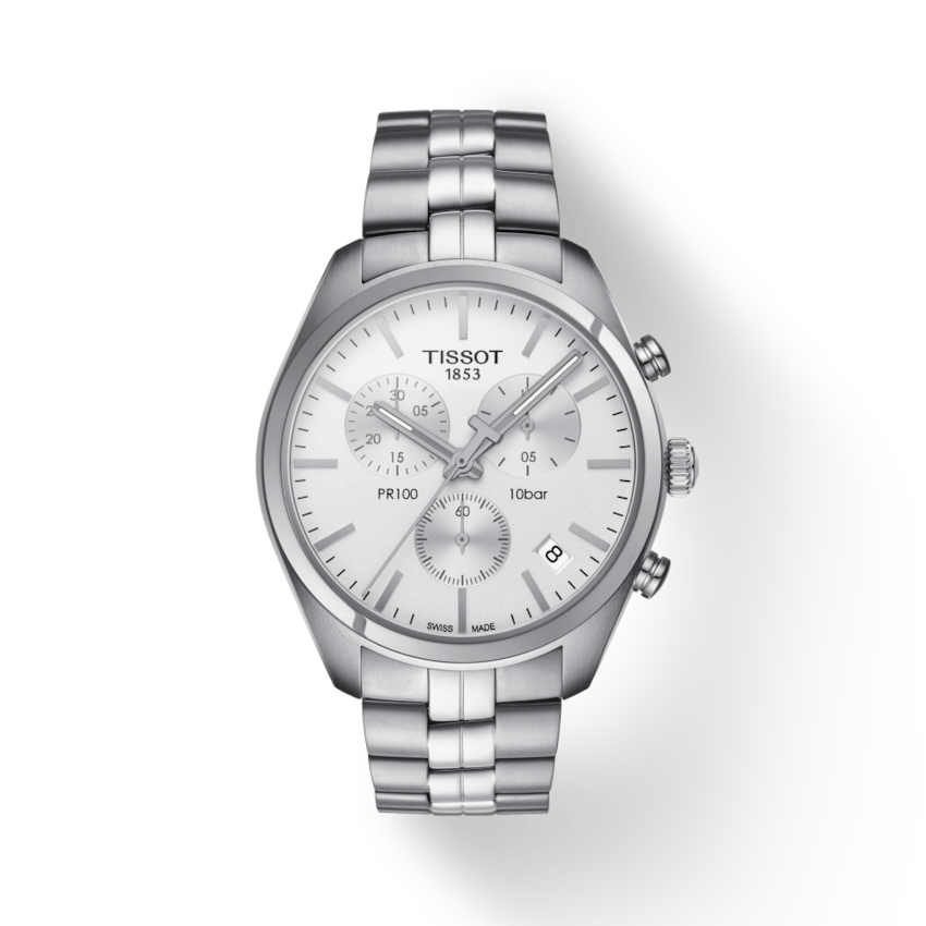 Tissot PR 100 Chronograph White Dial Men's Watch