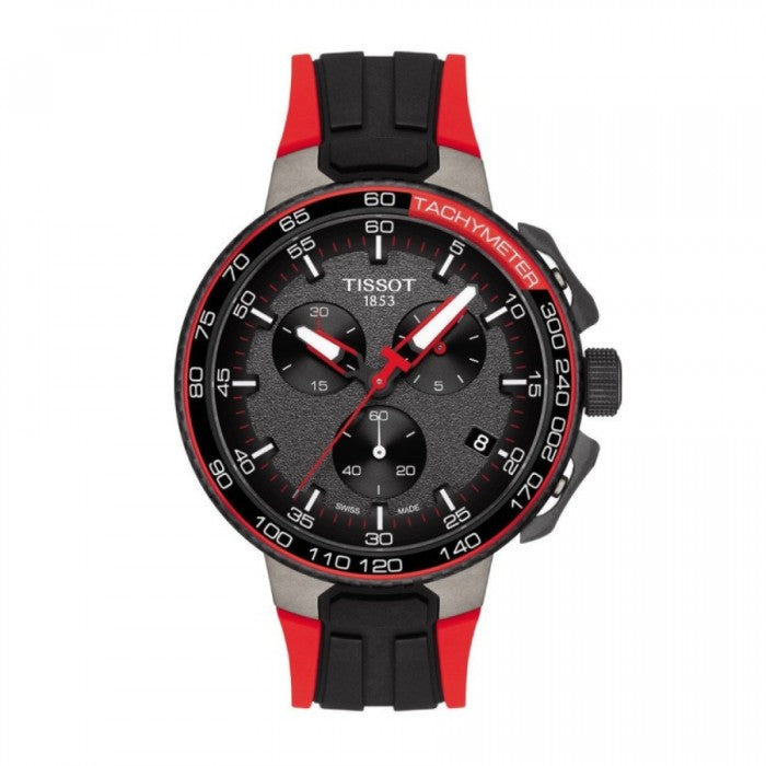 Tissot T-Race Chronograph Black Dial Red Silicone Men's Watch T111.417.37.441.01.