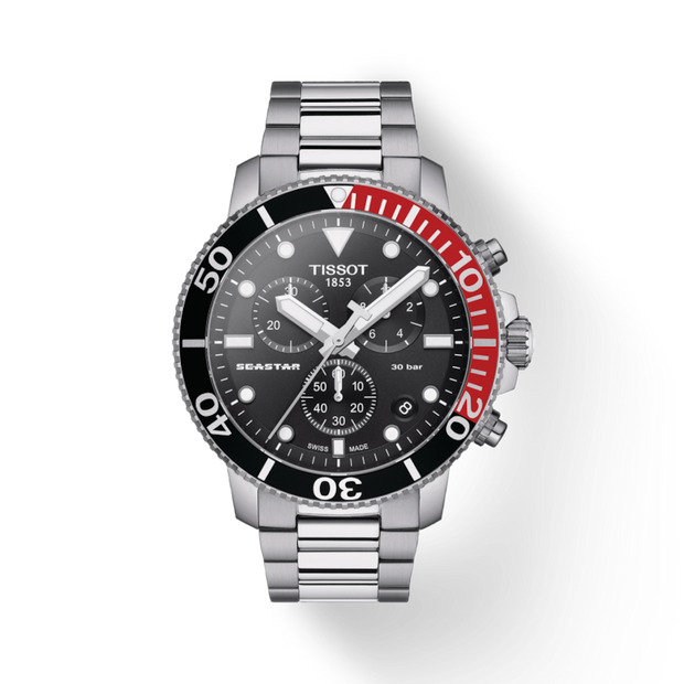 Tissot Seastar Chronograph Quartz Black Dial Men's Watch T120.417.11.051.01