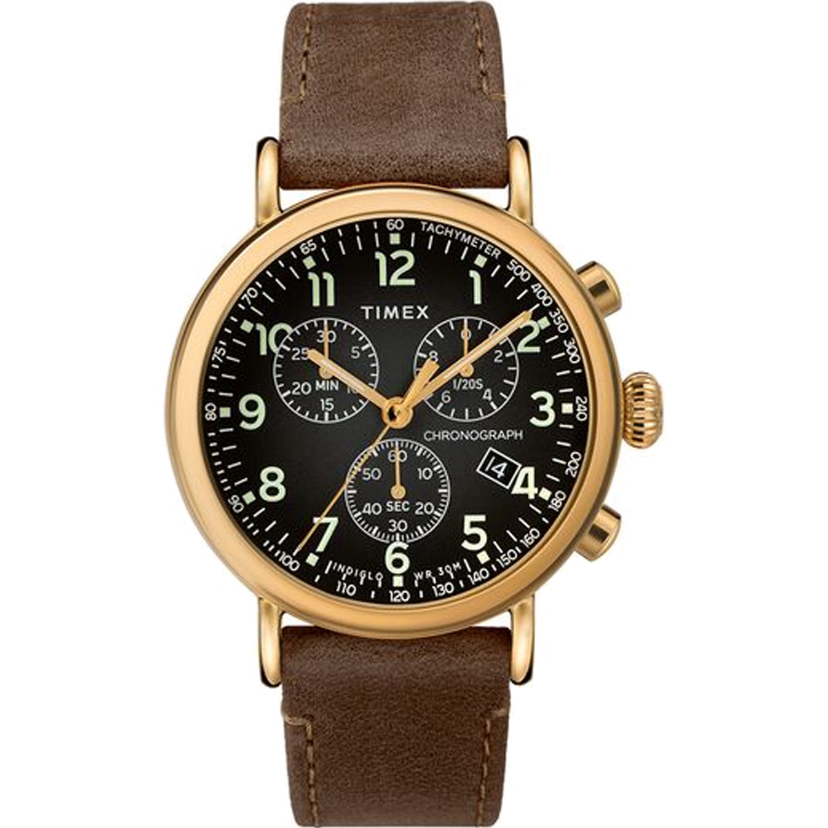 Timex Standard Men's Chronograph 41mm Leather Strap Watch