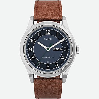 Timex Waterbury Traditional Day-Date 39mm Leather Strap Watch-