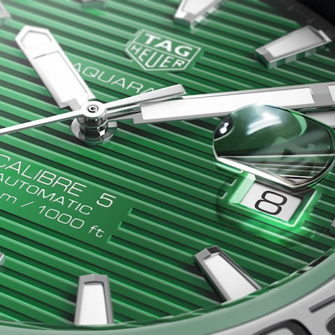 TAG Heuer Aquaracer Calibre 5 Automatic Green Dial Watch - WAY2015.BA0927
