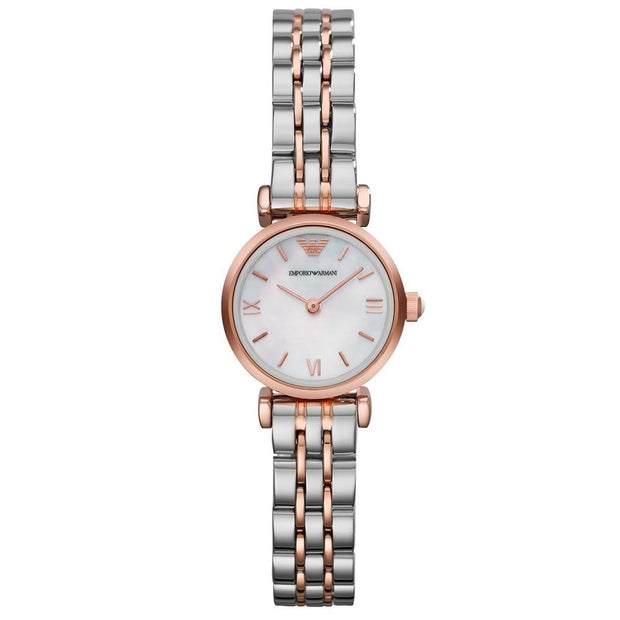 Emporio Armani Rose Gold and Stainless Steel Ladies Watch AR1689