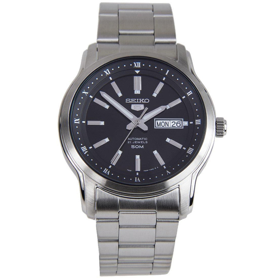 Seiko 5 Automatic Men’s Watch SNKP11K1 – Black Dial, Stainless Steel, 7S26 Movement, 50M Water Resistant