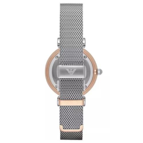 Emporio Armani Silver and Rose Gold Mother Of Pearl Ladies Watch-AR2067
