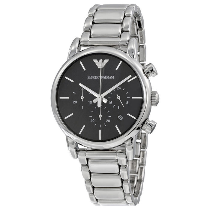 Emporio Armani AR1853 Men's Chronograph Watch with Black Dial & Stainless Steel Bracelet