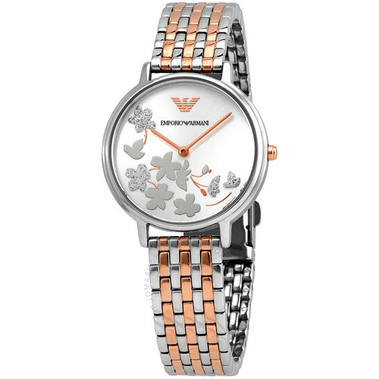Emporio Armani 32mm Ladies Quartz Silver Dial Two-tone Watch AR11113