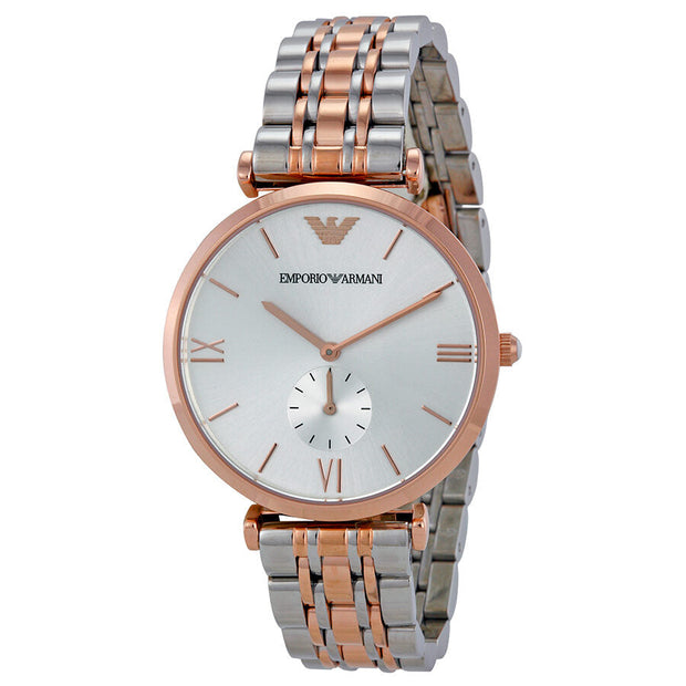 Emporio Armani AR1677 Men's Two-Tone Watch with Silver Dial
